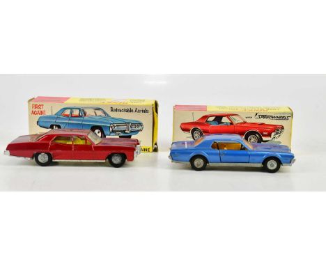 DINKY; a Ford Mercury Cougar, with a Pontiac Parisienne, both boxed (2).