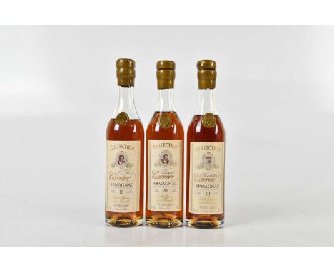 ARMAGNAC; a cased set of three half bottles Carrere Secret De Famille, aged 30 years, 40%, 20cl, boxed.