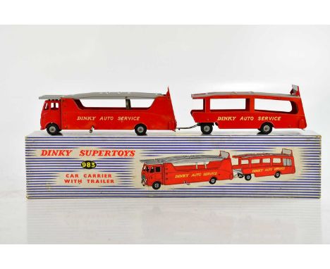 DINKY SUPERTOYS; a large boxed diecast model 983 'Car Carrier with Trailer'. 