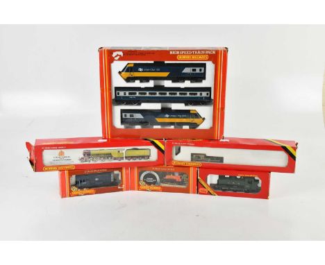 HORNBY; a collection of OO gauge locomotives comprising R370 H.S.T. Power Car, R371 H.S.T. Dummy Power Car, R426B.R. Inter Ci