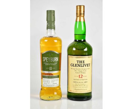 WHISKY; a single bottle of Speyburn Speyside single malt Scotch whisky aged 10 years, 40%, 70cl, and a single bottle The Glen