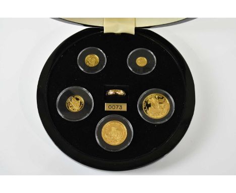 POBJOY MINT; a cased limited edition set, 'The Lord of the Rings', a set of five 999.9 gold coins and 9ct ring, for the Isle 