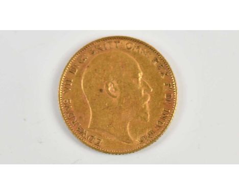 An Edward VII half sovereign, 1908.Condition Report: Light scratches and wear but good condition.