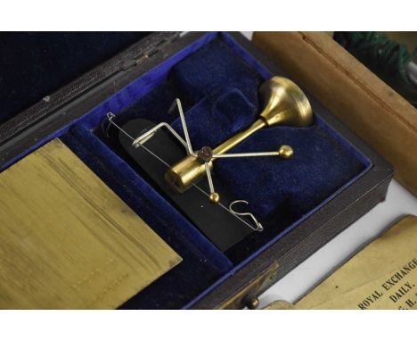 A set of cased jewellery scales, with a cased Casaretelli portable yarn balance (2)