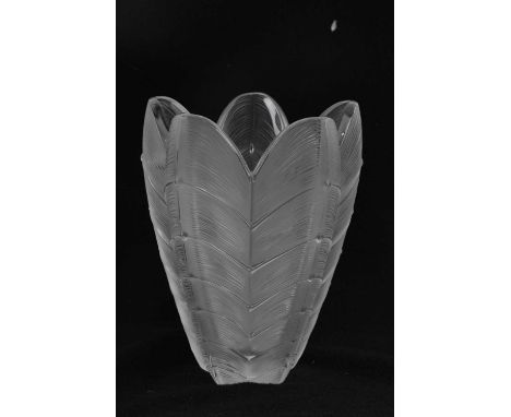 LALIQUE; a 'Papillon' crystal vase, height 17cm, with associated box.Condition Report: light surface wear throughout otherwis