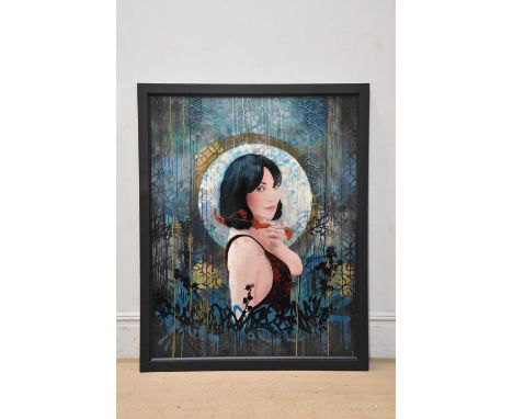 † TROIKA; oil on board, 'Floral Touch', signed verso, 114 x 90cm, framed.Condition Report: Light surface wear to the image, t