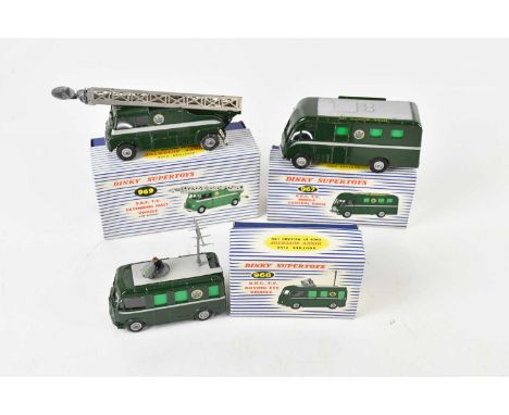 DINKY SUPERTOYS; three boxed models 967 B.B.C T.V. Mobile Control Room, 968 B.B.C. T.V. Roving Eye Vehicle, 969 B.B.C T.V. Ex