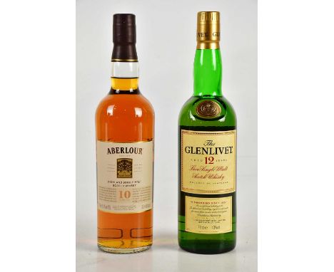 WHISKY; a single bottle Aberlour Highland single malt Scotch whisky 10 years old, 40%, 70cl, and a single bottle The Glenlive