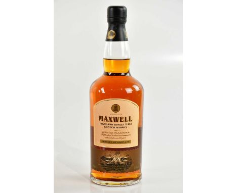 WHISKY; a single bottle of Maxwell Highland single malt Scotch whisky, aged 33 years, 40%, 70cl, in cardboard box.