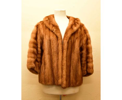 CHRISTIAN DIOR; a lady's vintage short light brown mink lined fur coat, labelled 'Christian Dior Original by Holt Renfrew &am