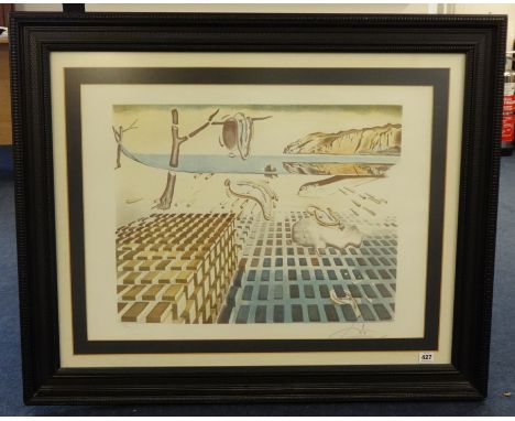 SALVADOR DALI signed limited edition lithograph print, number 119 of 300, with certificate, 45cm x 87cm.