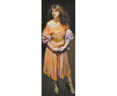 ROBERT LENKIEWICZ (1941-2002) 'Karen Standing', embossed signed limited edition print, number 362 of 500, 72cm x 25cm, unfram