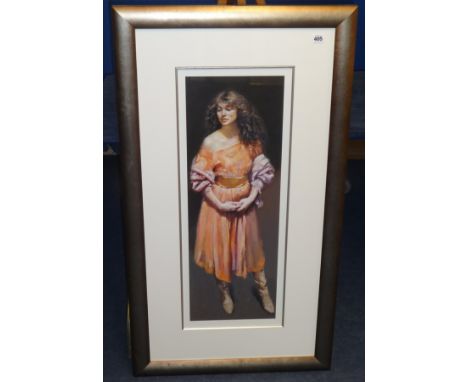ROBERT LENKIEWICZ (1941-2002) 'Karen Standing', embossed signed limited edition print, number 66 of 500, 72cm x 25cm, Certifi