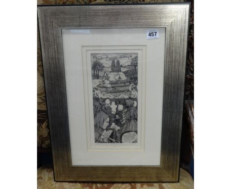 LINDA GARLAND limited edition signed print 'A Poem by William Blake, 1977' number 2 of 20, 26cm x 12cm.