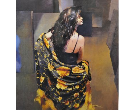 ROBERT LENKIEWICZ (1941-2002) 'Karen with Bronze Shawl' signed lithograph limited edition print number 272 of 500 , 47cm x 44