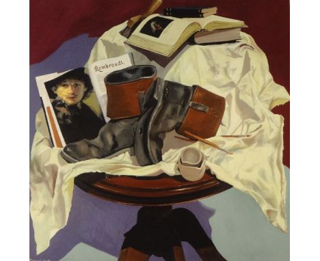RICHARD CLARK signed P/P print 'Books and Boots', unframed