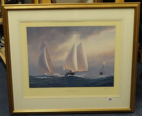 TIM THOMPSON 'Cross Rip, Rendezvous', signed print, 50cm x 56cm
