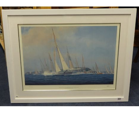 TIM THOMPSON 'The Single Handed Transatlantic Race off Rame Head, Plymouth', signed print number 234 of 500, 43cm x 60cm