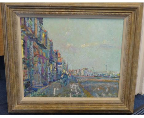ARTHUR K MADERSON (b1942) original 'Weymouth - Evening Light', oil on board, 46cm x 56cm.