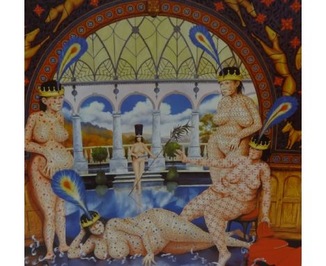 RICHARD CLARK signed print number 18 of 125 'Four Fat Ladies', unframed.
