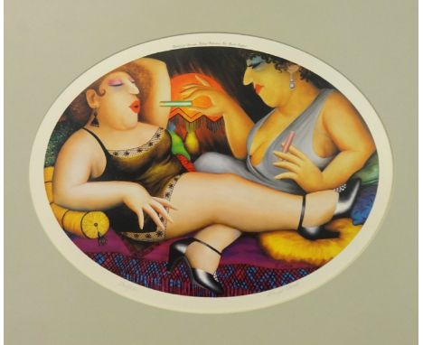 BERYL COOK (1926-2008) 'Sultry Afternoon', signed print, circa 1989, mounted as new, never framed, 38cm x 44cm.