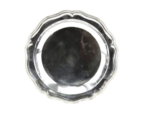 Vintage Colombian Florentina 900 Silver Tray. Signed 900 Florentina. Dent or in good condition. Measures 11-3/4" dia and weig