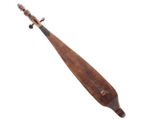 Interesting antique Indonesian hasapi lute of boat-shaped form with carved figural head-Additional images for Lot 1250 (11/12