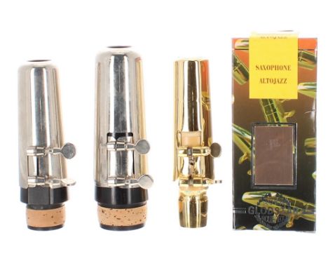 Bass clarinet mouthpiece and an alto clarinet mouthpiece, both with ligatures and caps; also a Gold Star alto jazz saxophone 
