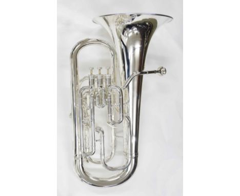 Besson International silver plated tuba, stamped Made in England, BE7065-900396, mouthpiece, case *This instrument is in extr