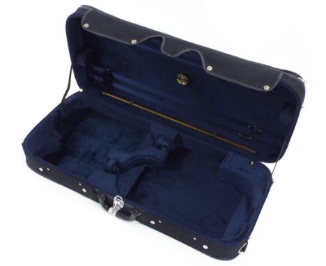 Good plush lined viola/violin case with outer zipper black cover