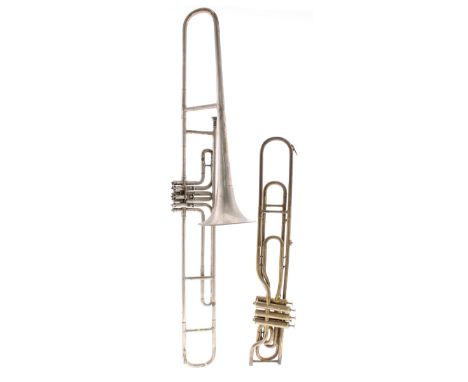 Interesting three double valve 'System Belge' trombone by and stamped van Cauwelaert, Bruxelles, circa 1900; together with an