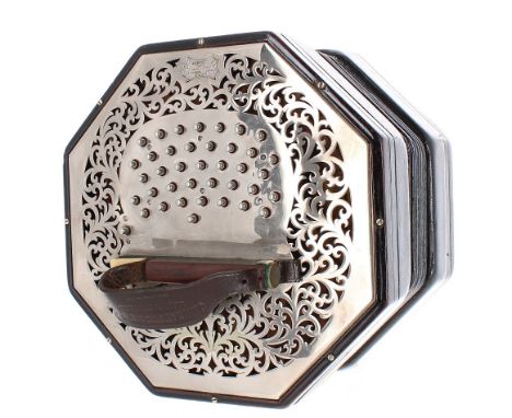 Fine and rare C. Wheatstone &amp; Co specially commissioned large concertina with Jeffries fingering, circa 1951, stamped C. 