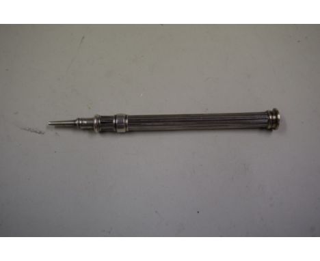 A George IV silver mechanical pencil, by S Mordan & Gabriel Riddle, London 1828, the finial set intaglio portrait bust of gen