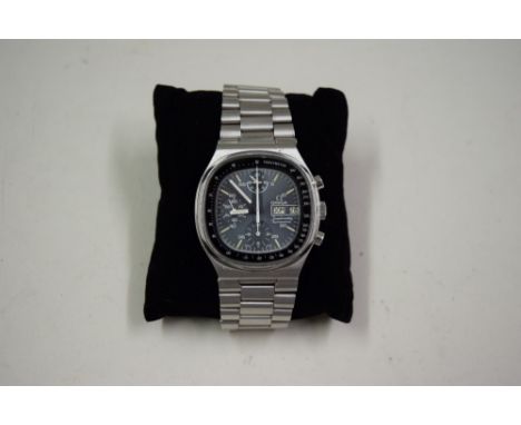 A 1973 Omega Speedmaster chronometer MKIV TV dial stainless steel wristwatch.   Condition Report:  Good working order overall