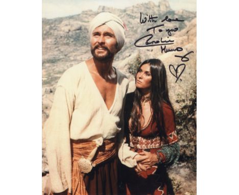 The Golden Voyage of Sinbad 8x10 inch photo signed by actress and model Caroline Munro. Good Condition. All autographs come w
