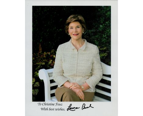 Laura Bush signed 10x8 inch colour photo. Laura Welch Bush (born Laura Lane Welch; November 4, 1946) is the wife of George W.