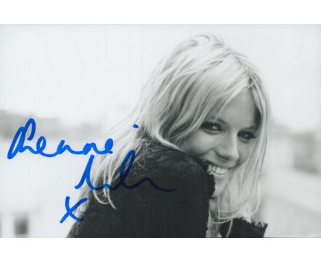 Sienna Miller signed 5x3 inch portrait black and white photo. Good Condition. All autographs come with a Certificate of Authe