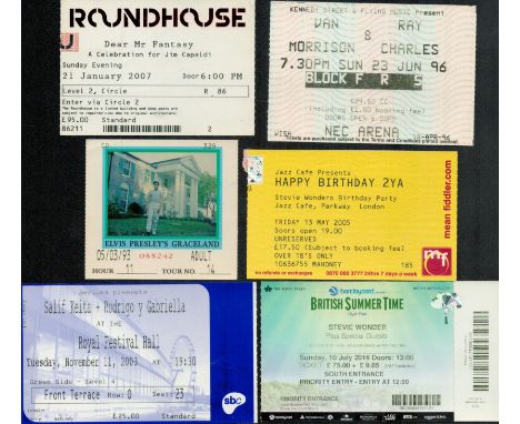UNSIGNED used concert ticket collection. 6 included. Good Condition. All autographs come with a Certificate of Authenticity. 