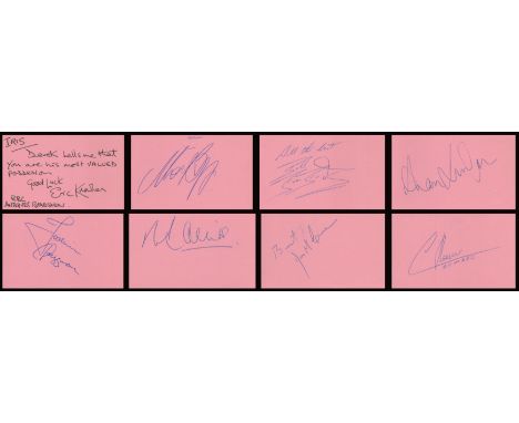 Vintage Entertainment/Sport autograph book. Signatures such as Gordon Strachan, Peter Alliss, Declan Murphy, Mick Doohan, Tim