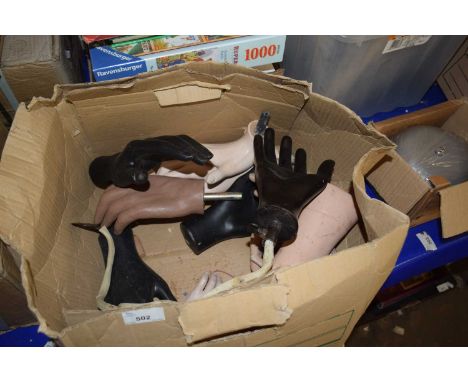 Box of mannequin hands
