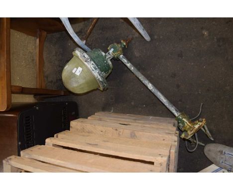 A vintage industrial lamp
