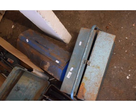Two metal tool boxes and assorted contents