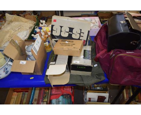 Cabin slide projector, flurescent lamp, Toshiba flash etc