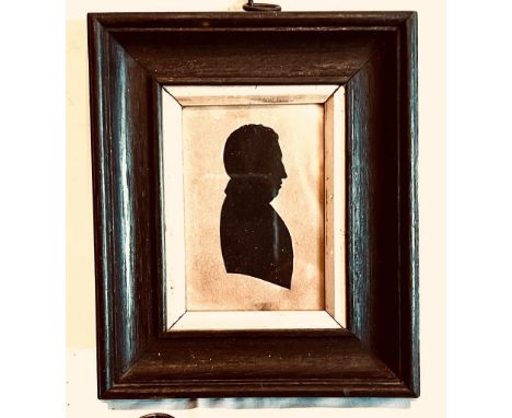 MINIATURE SILHOUETTE PORTRAIT BY AUGUSTE EDOUARD FRENCH 1832, APPROXIMATELY 9.5 x 6cm

 