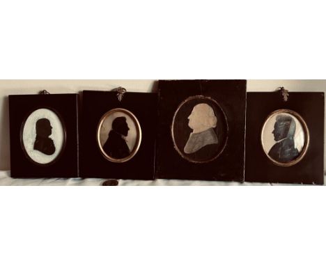 18th CENTURY PORTRAIT SILHOUETTE MINIATURE (SECOND FROM LEFT) PLUS THREE OTHERS, SEE REVERSE FOR DETAILS

 