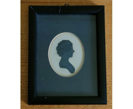 FRAMED MINIATURE SILHOUETTE PORTRAIT OF FANNY ESKRIGGE, APPROXIMATELY 6.5 x 5cm