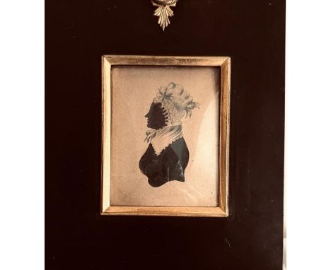 SILHOUETTE MINIATURE PORTRAIT OF DOROTHY FALL OF LEYBURN, 1872, APPROXIMATELY 7.5 x 5.75cm

 