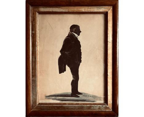 FULL LENGTH SILHOUETTE PORTRAIT OF GENT, SEE REVERSE FOR DETAILS, APPROXIMATELY 26 x 19.5cm

 