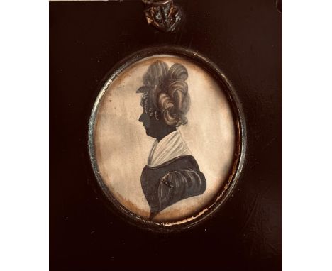 MINIATURE SILHOUETTE PORTRAIT OF MRS WALTON ON NANTWICH, SEE REVERSE FOR DETAILS

 