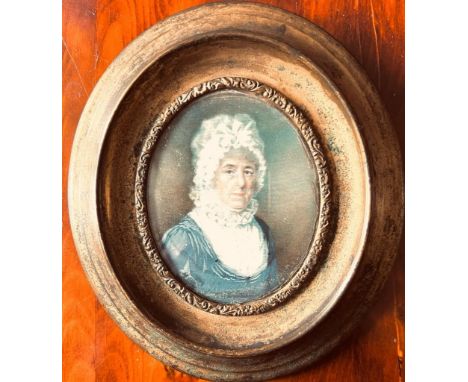MINIATURE PORTRAIT OF HANNAH MORE OF WRINGTON SOMERTON, UNSIGNED, APPROXIMATELY 6.5 x 5.5cm

 